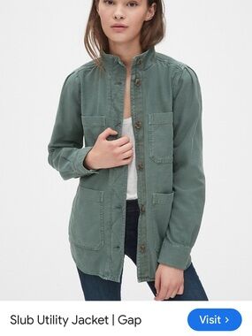 Gap Slub Utility Jacket - NWOT - Olive Green